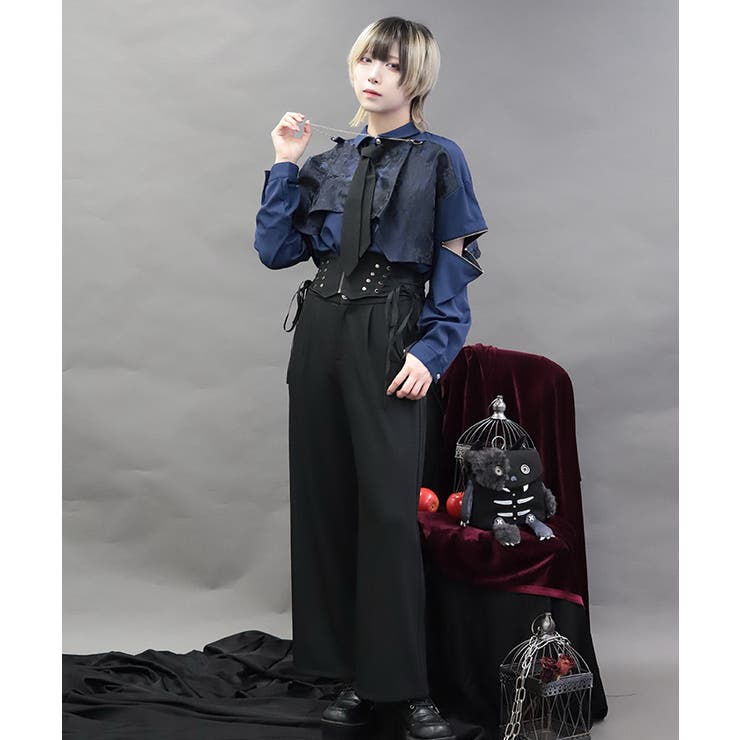 異素材バイカラービッグシャツ | axes femme | 詳細画像7 