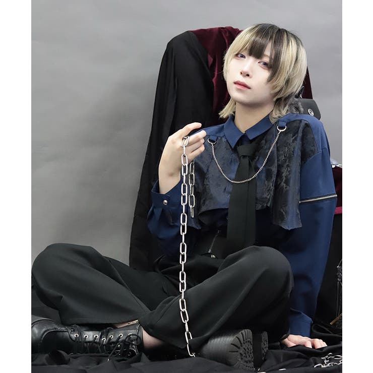 異素材バイカラービッグシャツ | axes femme | 詳細画像8 