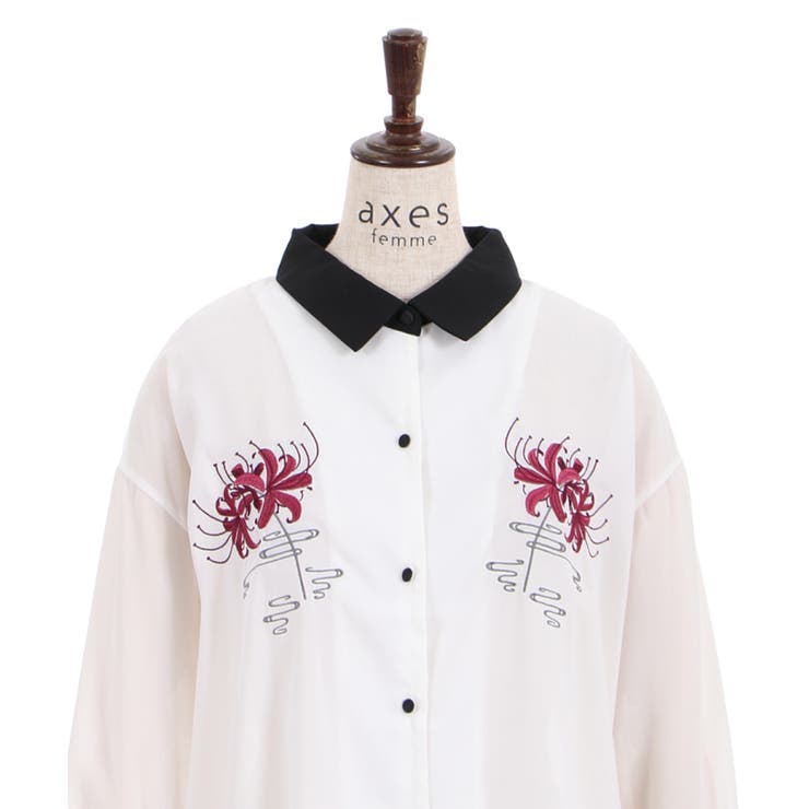 カラミ刺繍　シャツ　プリスティン カラミ刺繍シャツ – PRISTINE