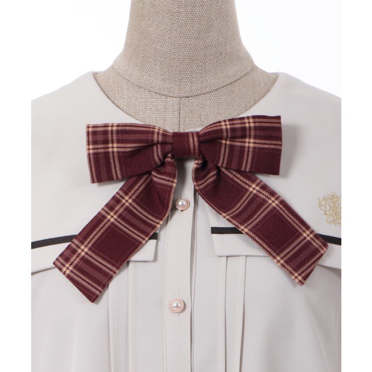 チェックリボン付セーラーBL[品番：IGAW0003132]｜axes femme