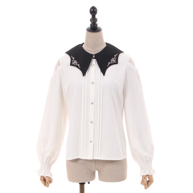 リボン付きコウモリカラーブラウス[品番：IGAW0004102]｜axes femme