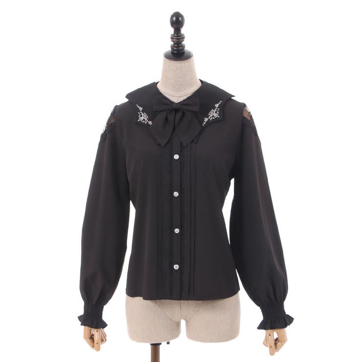 リボン付きコウモリカラーブラウス[品番：IGAW0004102]｜axes femme