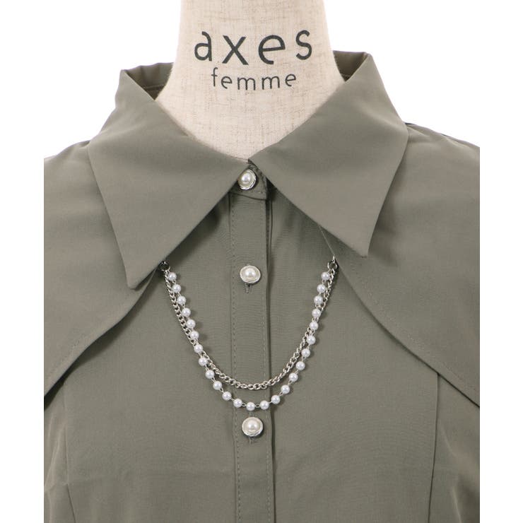 パールチェーンセットブラウス[品番：IGAW0003963]｜axes femme 