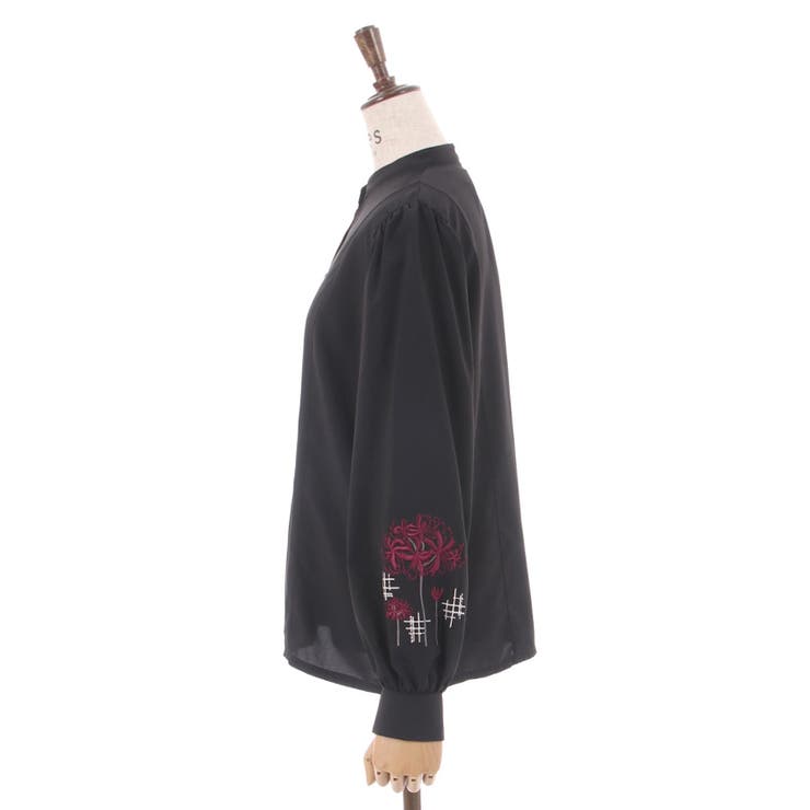 彼岸花刺繍ハイネックシャツ[品番：IGAW0003992]｜axes femme