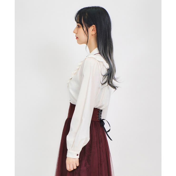カラーリボン刺繍ブラウス[品番：IGAW0004143]｜axes femme