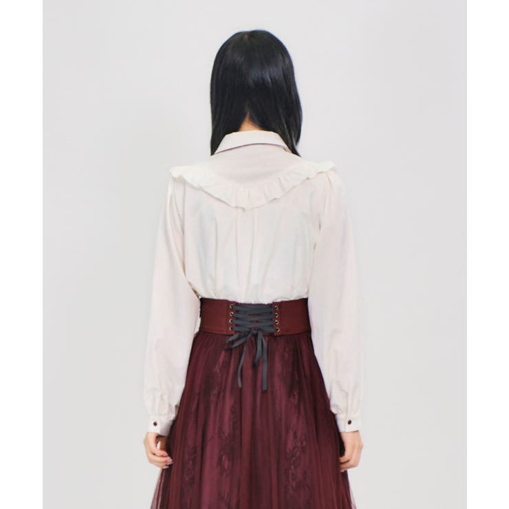 カラーリボン刺繍ブラウス[品番：IGAW0004143]｜axes femme