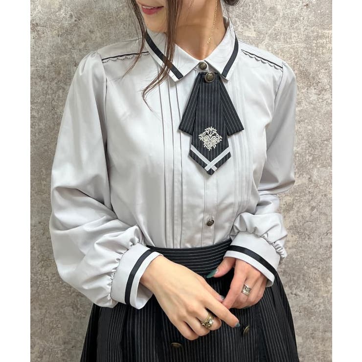 axes femme ブラウスディテール使いpo 安全Shopping - Tシャツ