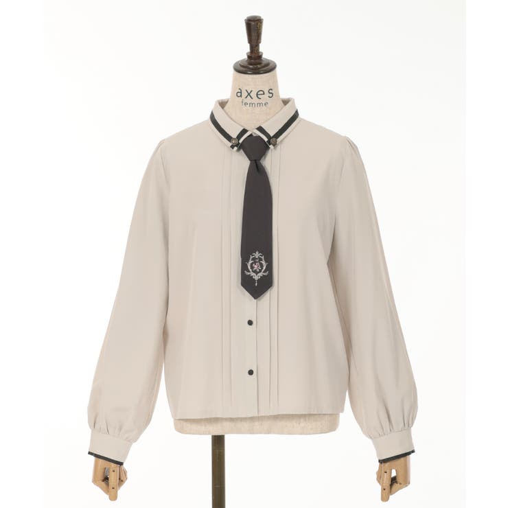 eimy刺繍ボウタイブラウス(F WHITE): TOPS