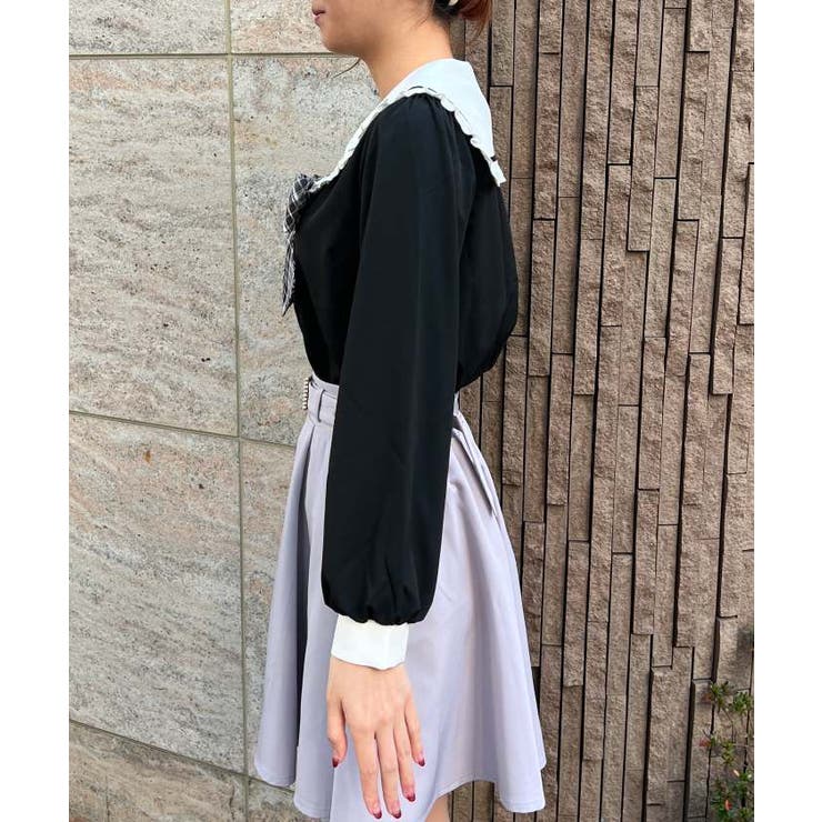 チェックリボン付セーラーブラウス[品番：IGAW0004562]｜axes femme