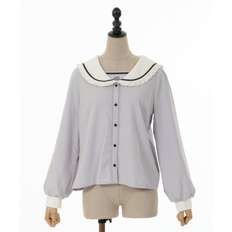 チェックリボン付セーラーブラウス[品番：IGAW0004562]｜axes femme 