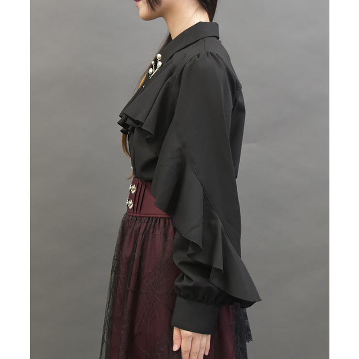 ダークロマンスフリルブラウス[品番：IGAW0005372]｜axes femme