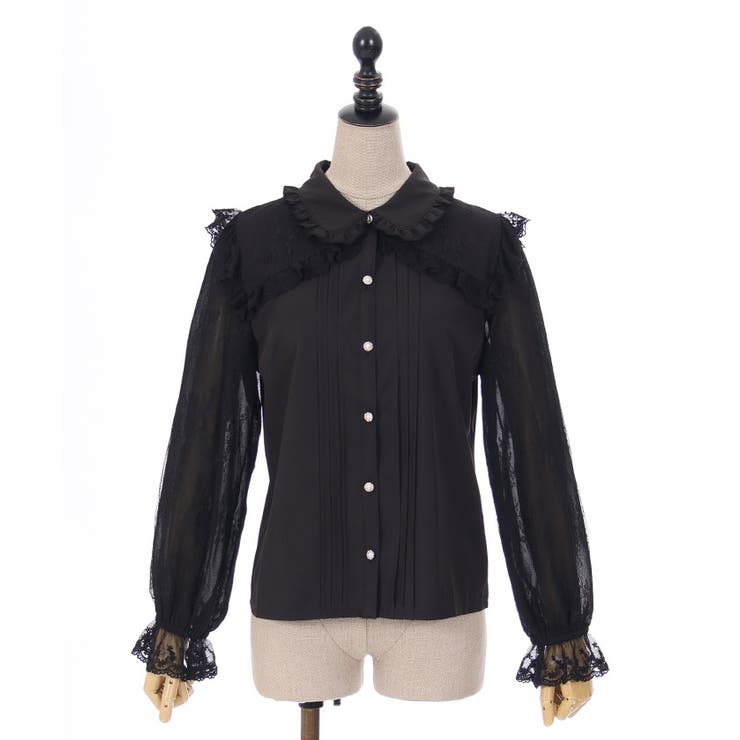 axes femme - フリリーブラウス(黒) ダークロマンスフリルブラウス | outlet | axes femme online shop