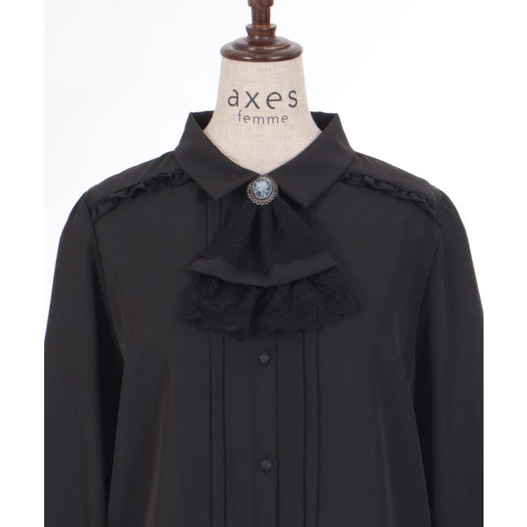 カメオ×ジャボブローチ付ブラウス | outlet | axes femme online