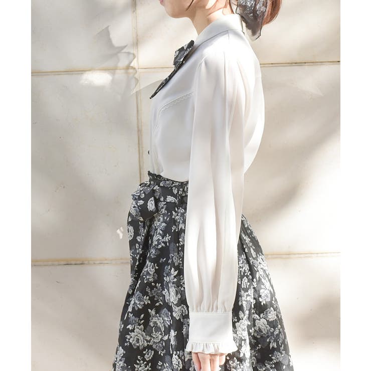 ジャカードリボン付ブラウス[品番：IGAW0005845]｜axes femme