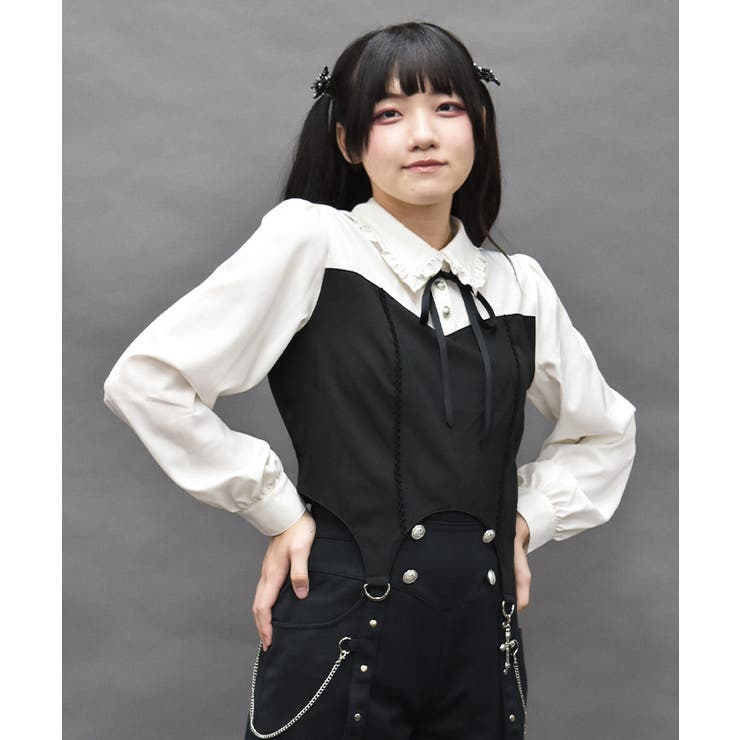 白 | ガータービスチェデザインブラウス | axes femme