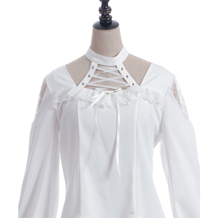 デコルテレースアップブラウス | axes femme | 詳細画像12 