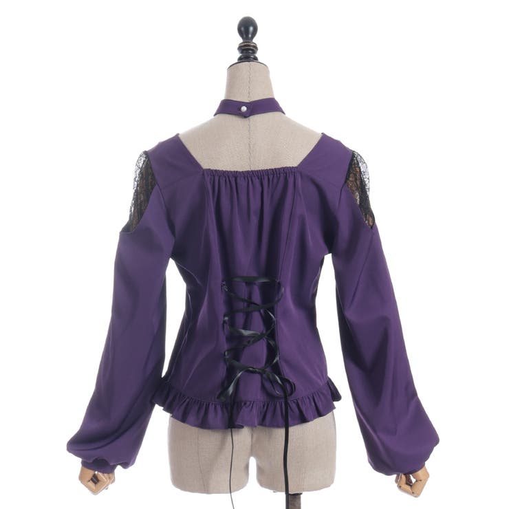 デコルテレースアップブラウス | axes femme | 詳細画像18 