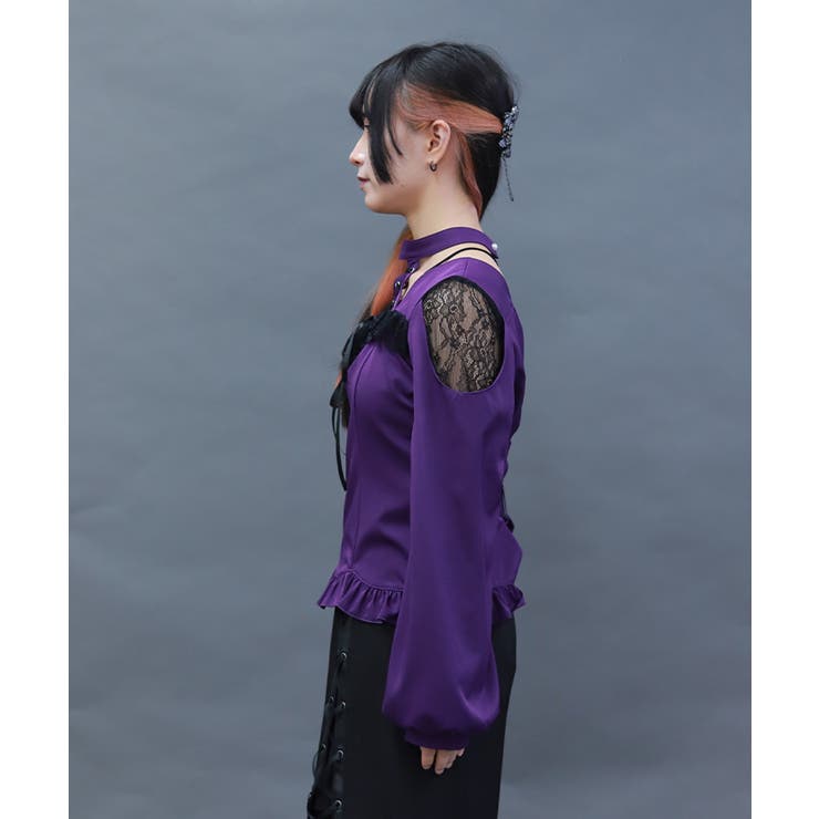 デコルテレースアップブラウス | axes femme | 詳細画像2 