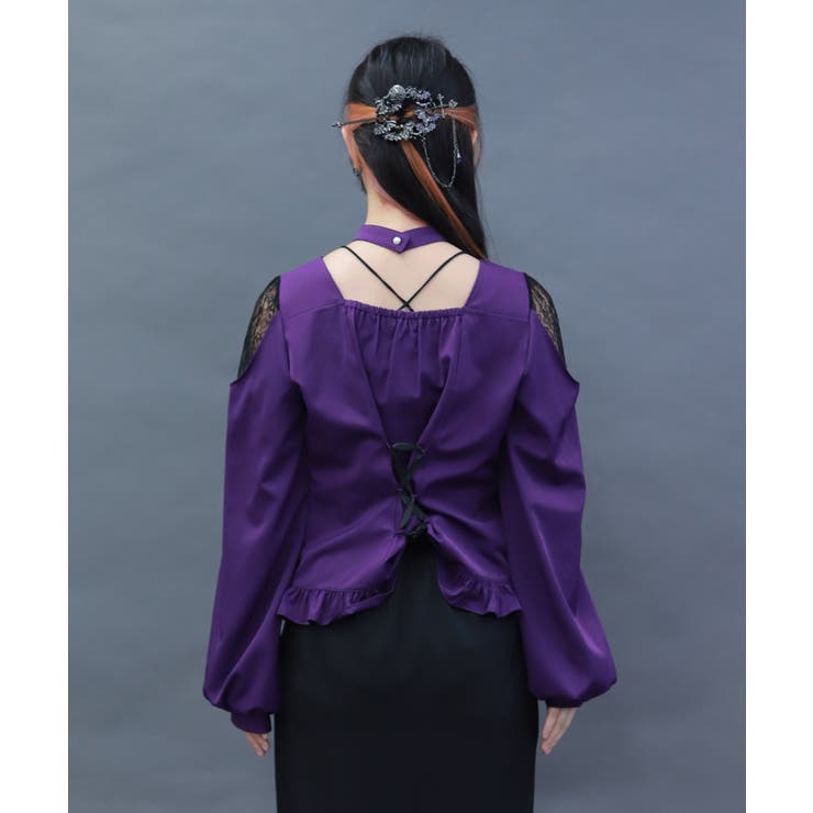 デコルテレースアップブラウス | axes femme | 詳細画像3 