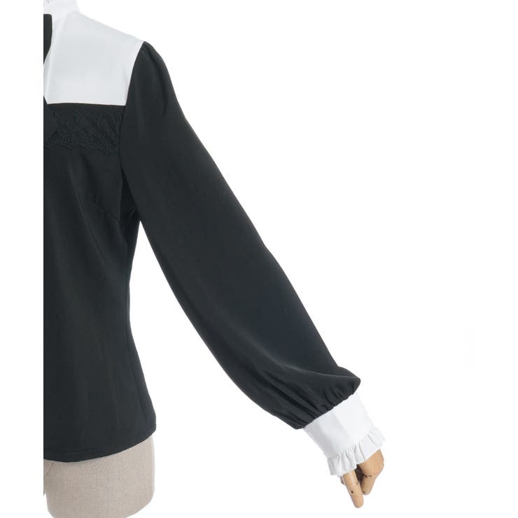 リボンブローチバイカラーブラウス | axes femme | 詳細画像13 