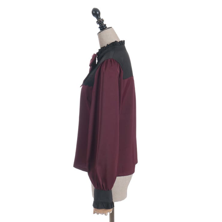 リボンブローチバイカラーブラウス | axes femme | 詳細画像15 