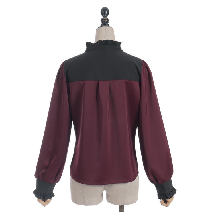 リボンブローチバイカラーブラウス | axes femme | 詳細画像16 