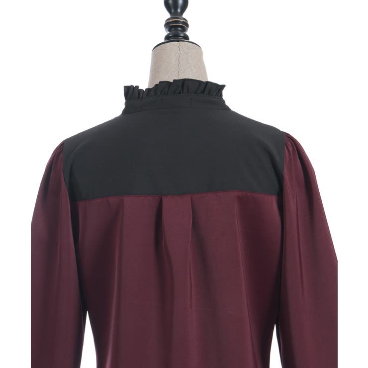 リボンブローチバイカラーブラウス | axes femme | 詳細画像19 