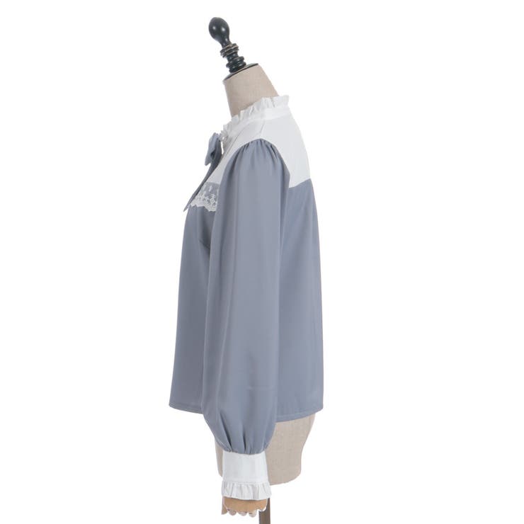 リボンブローチバイカラーブラウス | axes femme | 詳細画像23 