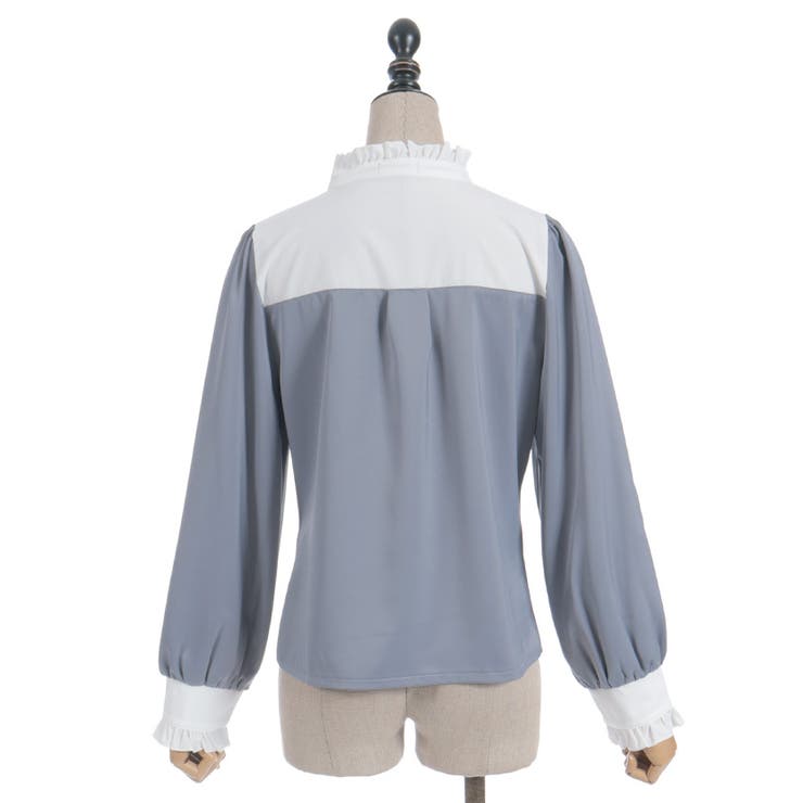 リボンブローチバイカラーブラウス | axes femme | 詳細画像24 