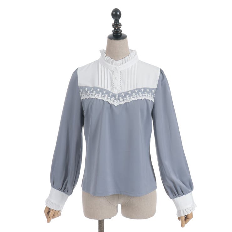 リボンブローチバイカラーブラウス | axes femme | 詳細画像27 