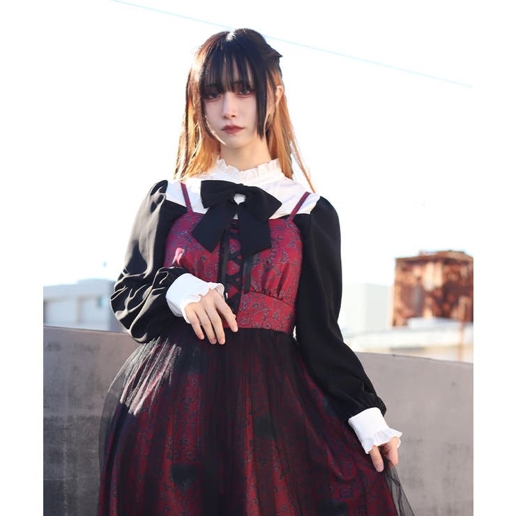 リボンブローチバイカラーブラウス | axes femme | 詳細画像6 