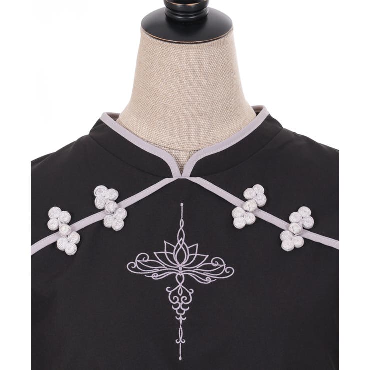 ロータス刺繍チャイナブラウス[品番：IGAW0005278]｜axes femme