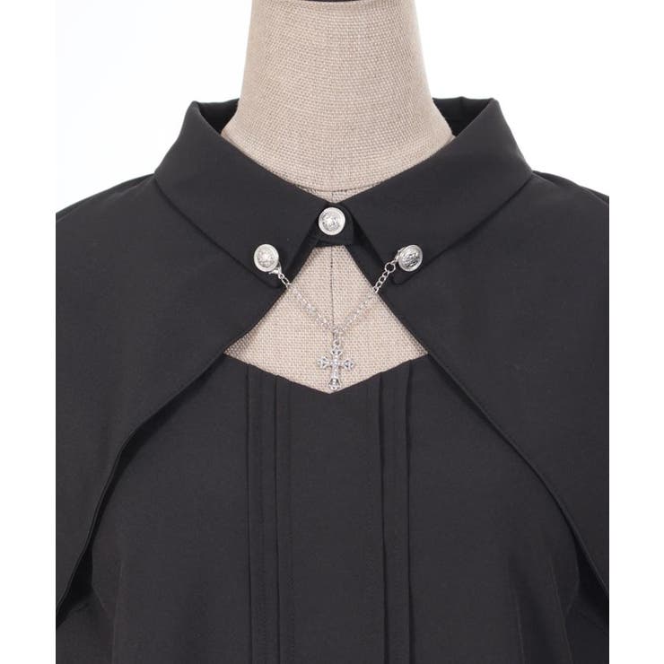 クロスチャーム付長袖ブラウス[品番：IGAW0005373]｜axes femme