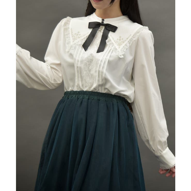 クロス刺繍シスターブラウス[品番：IGAW0005400]｜axes femme