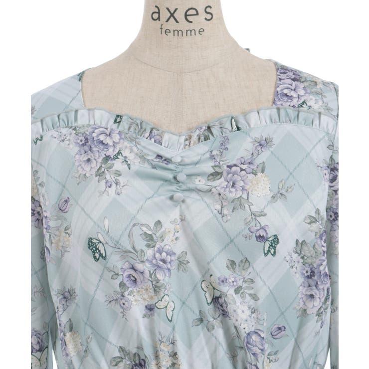 チェック×フラワー柄ブラウス | axes femme | 詳細画像26 