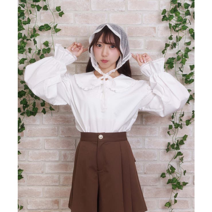 バブーシュカ付スモック風ブラウス | axes femme | 詳細画像4 