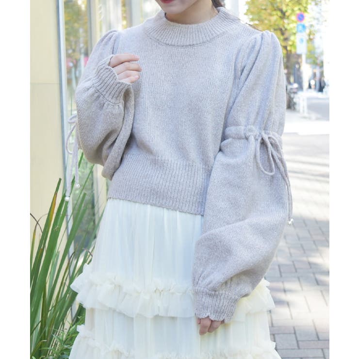 ピンク | ドロストリボンメランジニット | axes femme