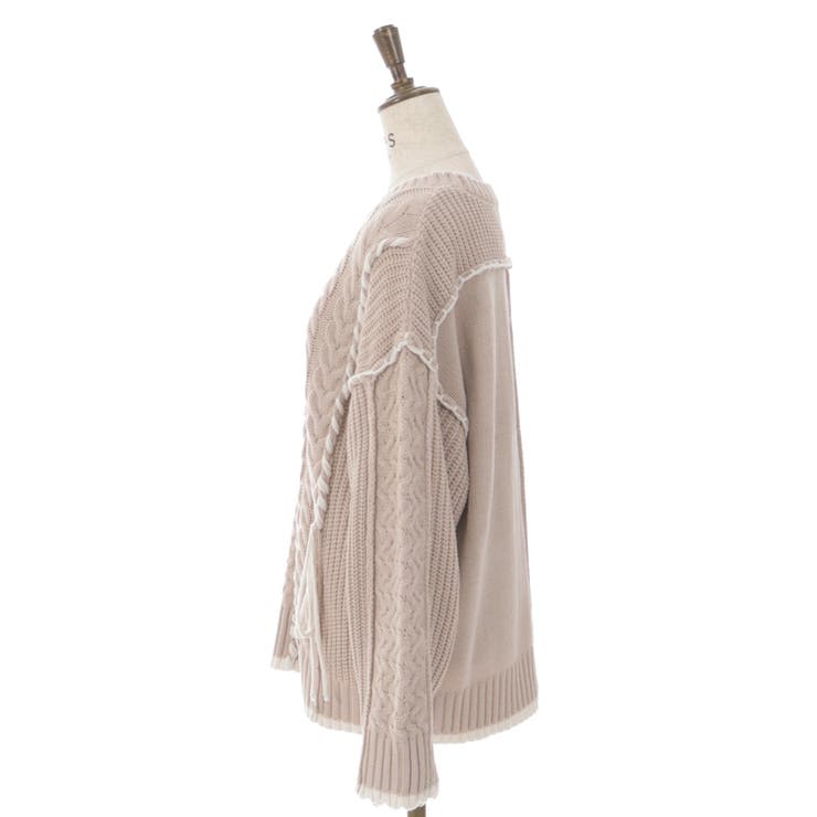 バイカラーステッチニットプルオーバー | axes femme | 詳細画像11