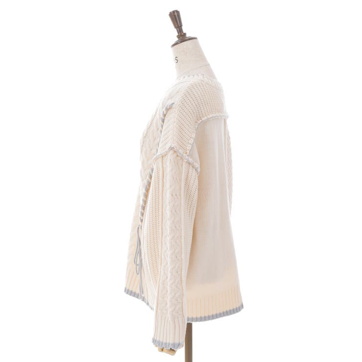 バイカラーステッチニットプルオーバー | axes femme | 詳細画像18