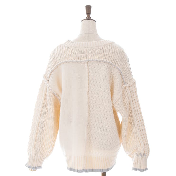 バイカラーステッチニットプルオーバー | axes femme | 詳細画像19