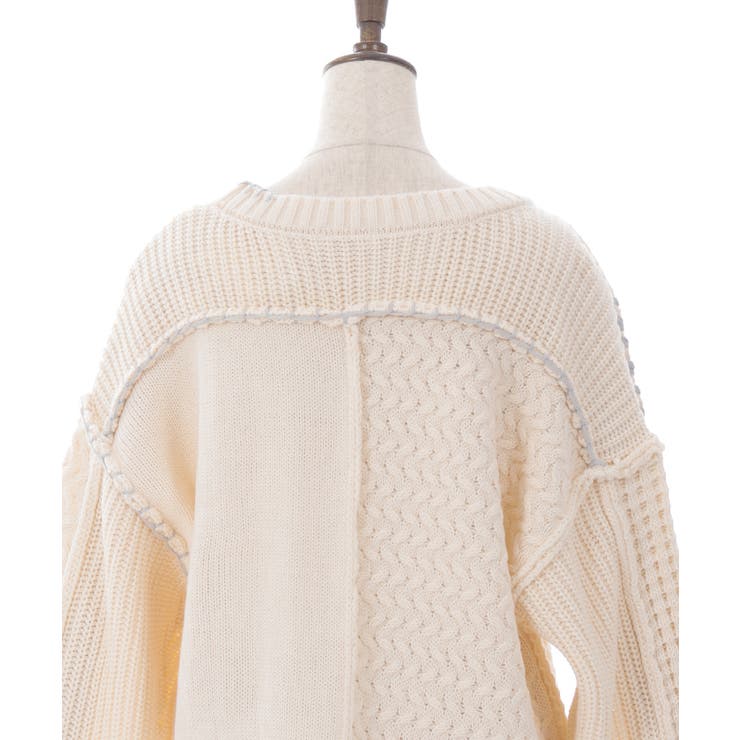 バイカラーステッチニットプルオーバー | axes femme | 詳細画像22