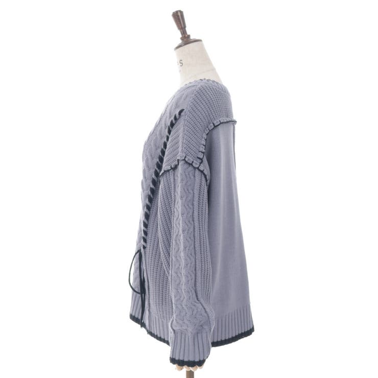 バイカラーステッチニットプルオーバー | axes femme | 詳細画像25