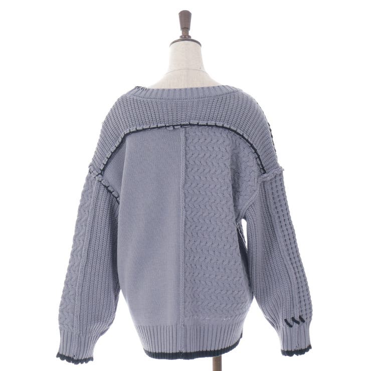 バイカラーステッチニットプルオーバー | axes femme | 詳細画像26