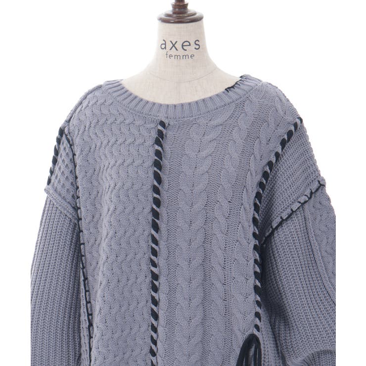 バイカラーステッチニットプルオーバー | axes femme | 詳細画像27