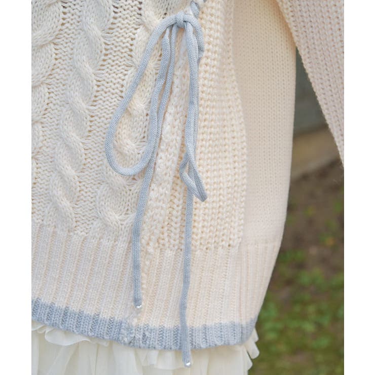 バイカラーステッチニットプルオーバー | axes femme | 詳細画像4