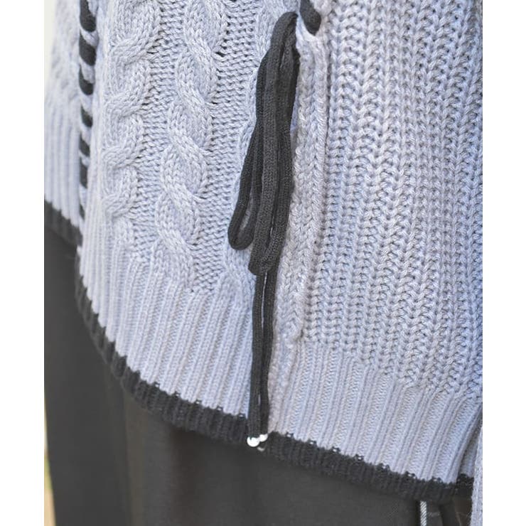バイカラーステッチニットプルオーバー | axes femme | 詳細画像6