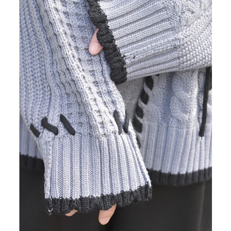 バイカラーステッチニットプルオーバー | axes femme | 詳細画像7