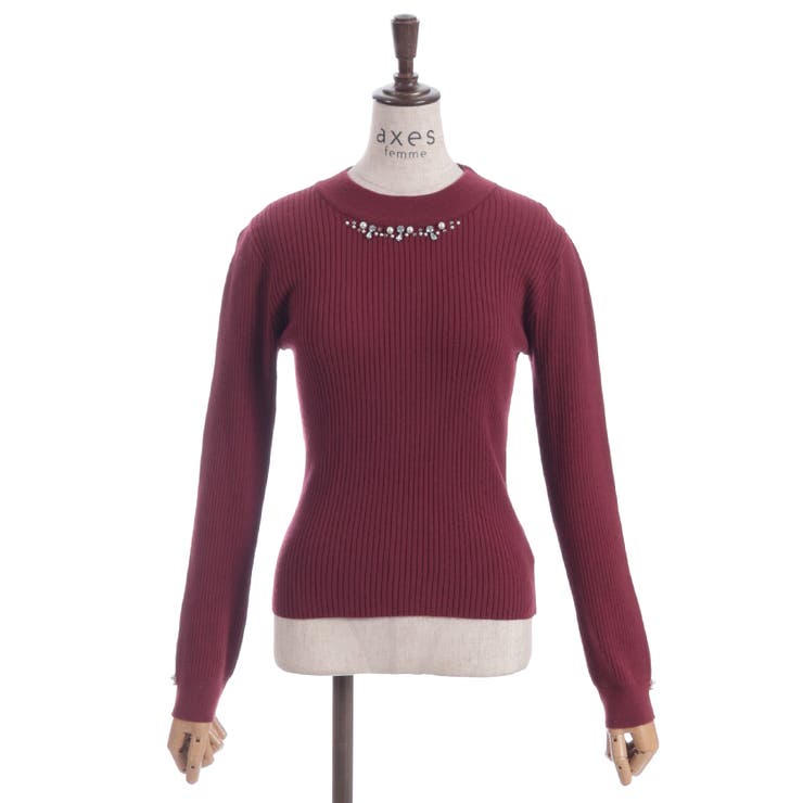 ランダムビジュー装飾ニット | axes femme | 詳細画像10 