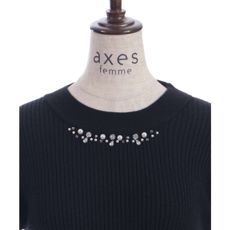 ランダムビジュー装飾ニット | axes femme | 詳細画像23 