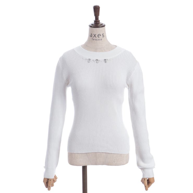 ランダムビジュー装飾ニット | axes femme | 詳細画像26 